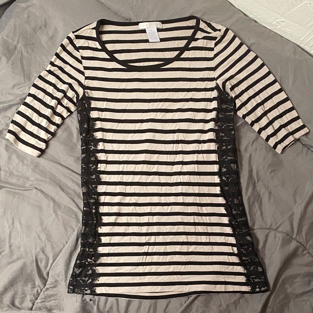 Design History Black and Cream Striped Blouse